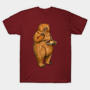 Satisfied Bear Eating Cherry Pie T-Shirt